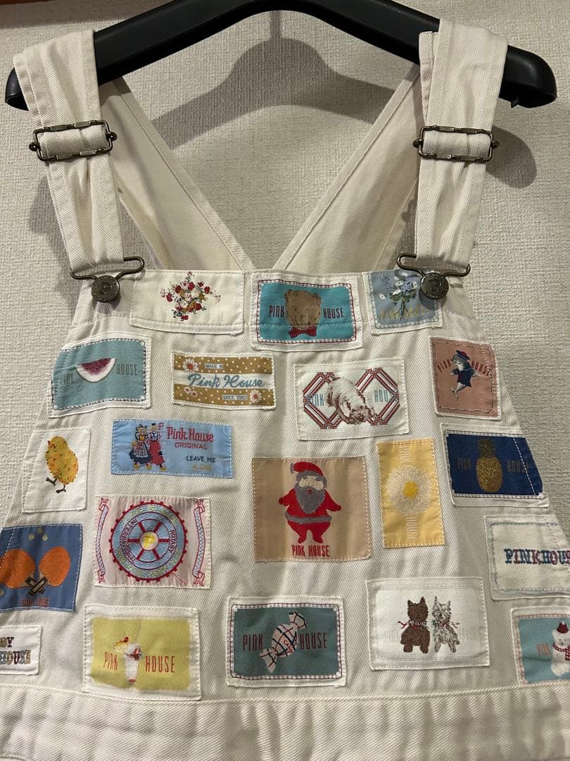 ピンクハウス　 ワッペンいっぱいサロペット ＋パーカーブラウスセット