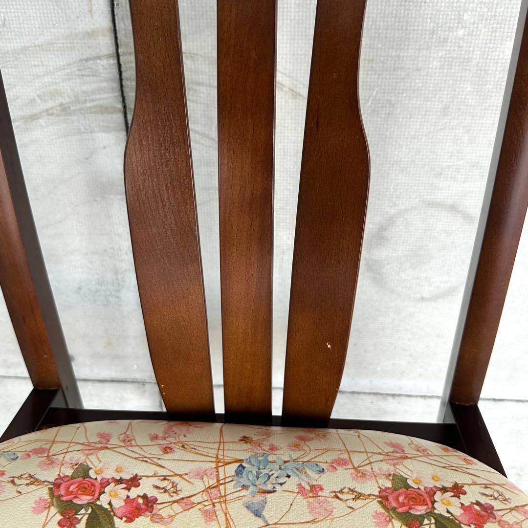 ✿80s✿ コイズミ ダイニングチェア 花柄座面木製 昭和レトロ ヴィンテージ