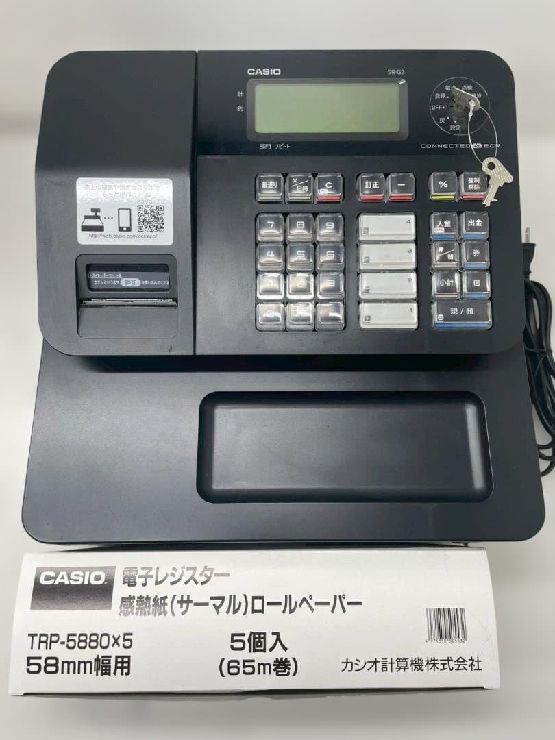 A◆CASIO　カシオ　レジスター　SR-G3-BK　ブラック　美品