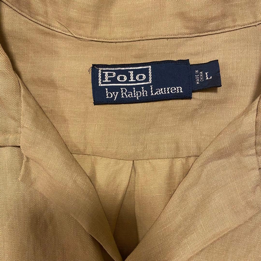 [希少] 90s Ralph Lauren 開襟シャツ シルク リネン