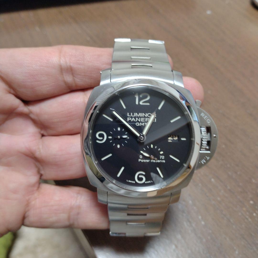 パネライ　純正ステンレス製ベルト　パネライブラック購入　正規品　美品