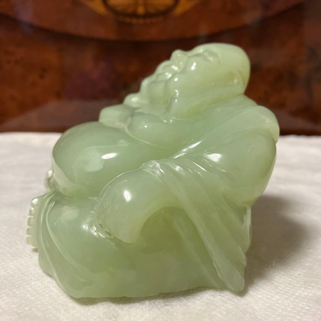 福を呼ぶ縁起物❗️翡翠の布袋像・中国翡翠工芸専門店での購入品