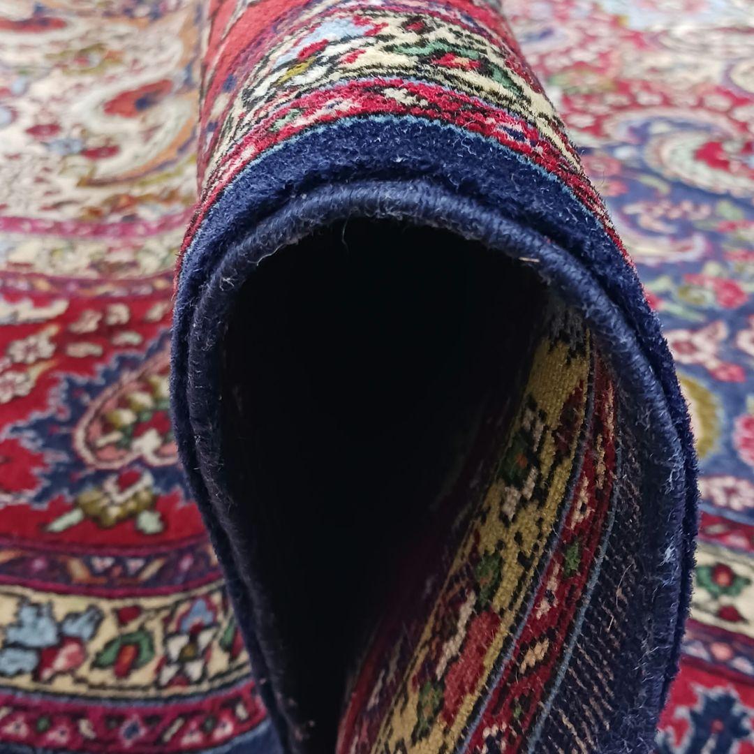 Y3286 トルコ絨毯 上質ウール 手織り 大判 216×296㎝ 小花柄