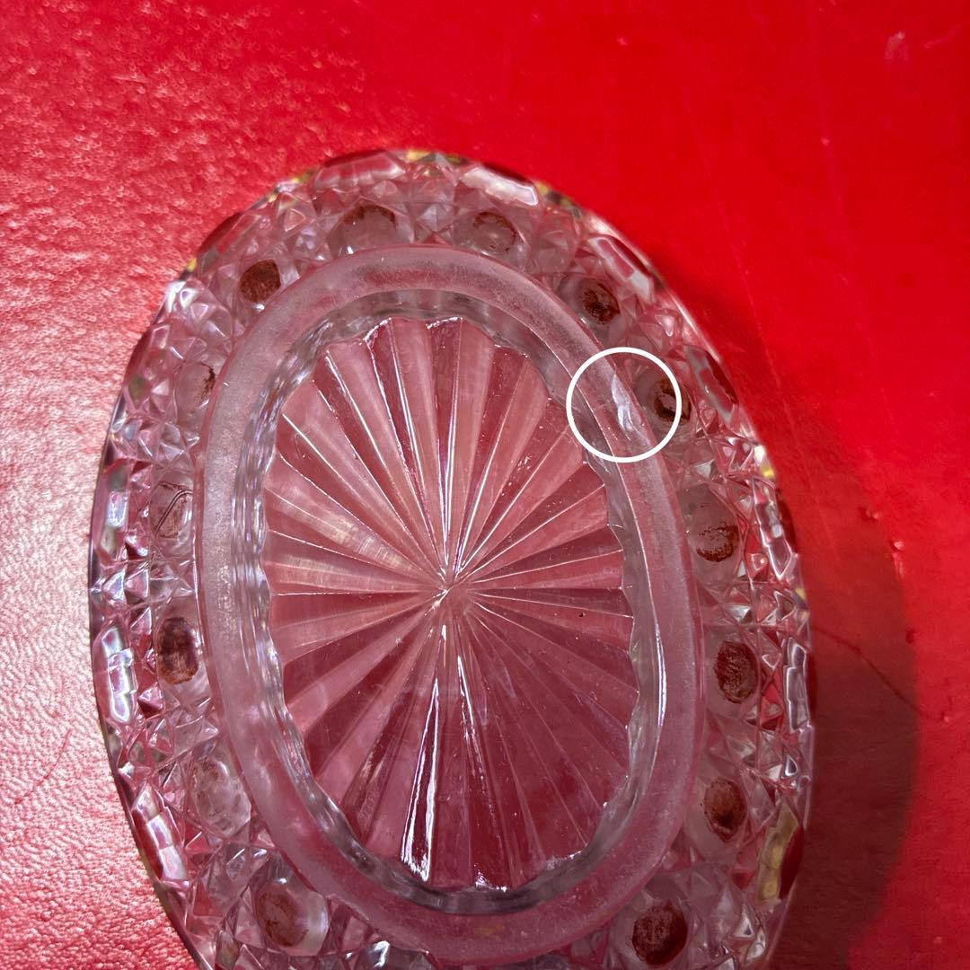 バカラ　ディアマンピエーリー　ワインレッド装飾　小皿　物入れ　オールドバカラ