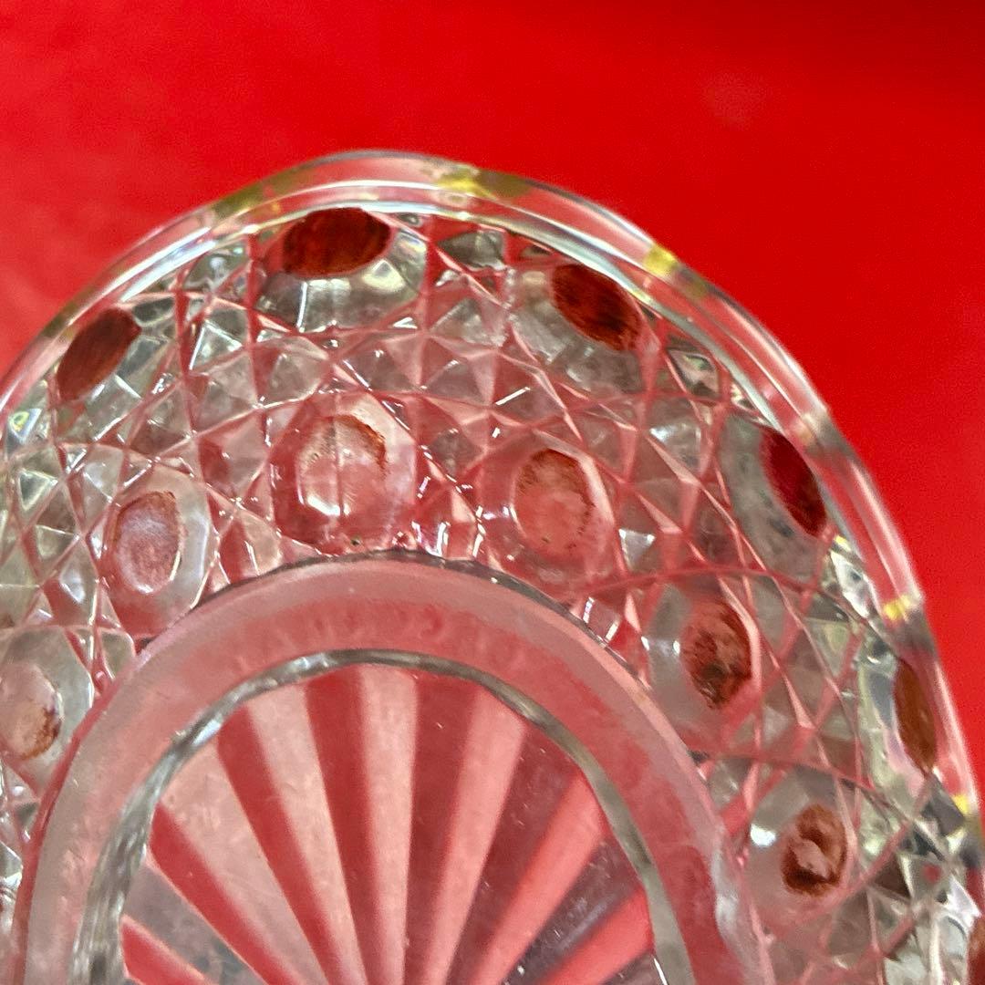 バカラ　ディアマンピエーリー　ワインレッド装飾　小皿　物入れ　オールドバカラ