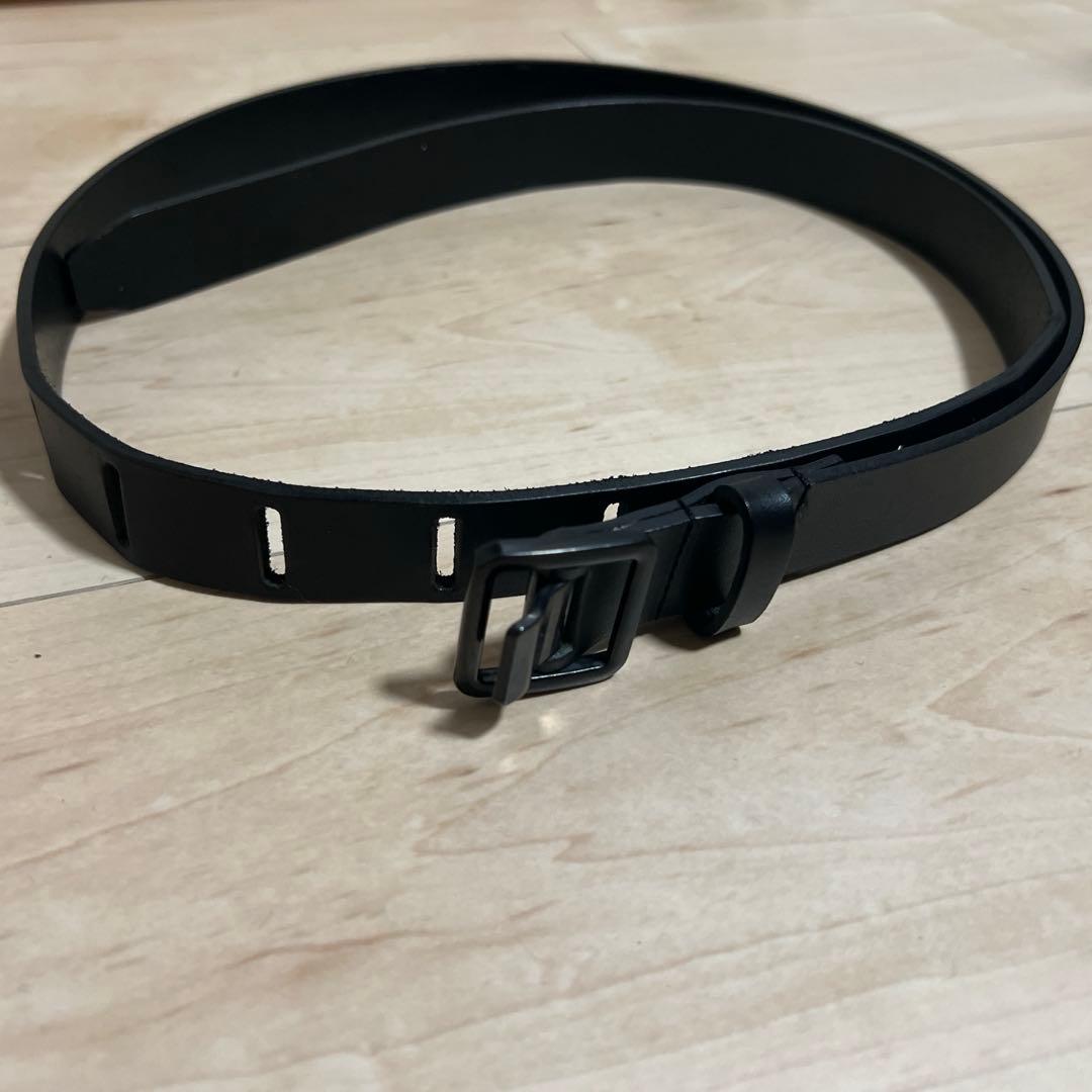 YOKE 23AW Narrow Leather Belt ブラック/ブラック
