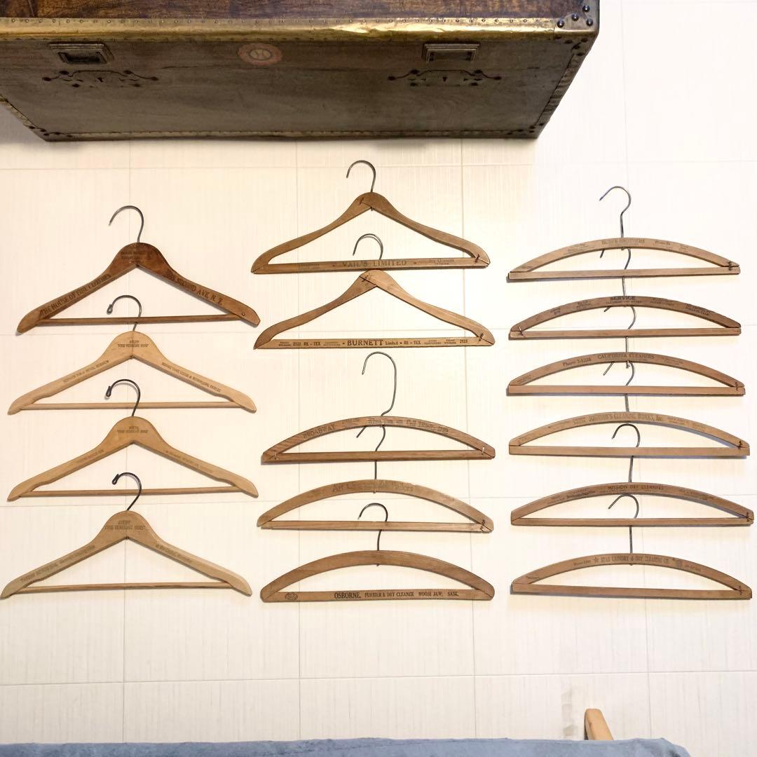 ヴィンテージ U.S.A.木製ウッドハンガー15本セット wood hanger