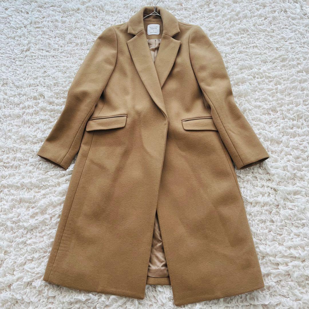 美品 UNITED TOKYO カシミヤ混チェスターコート 2 ロングコート M