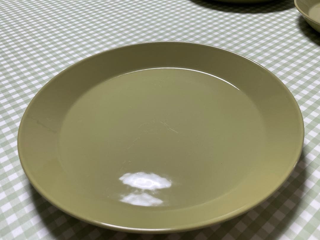 【廃盤品】イッタラ　ティーマ　オリーブグリーン　4枚+1枚セット