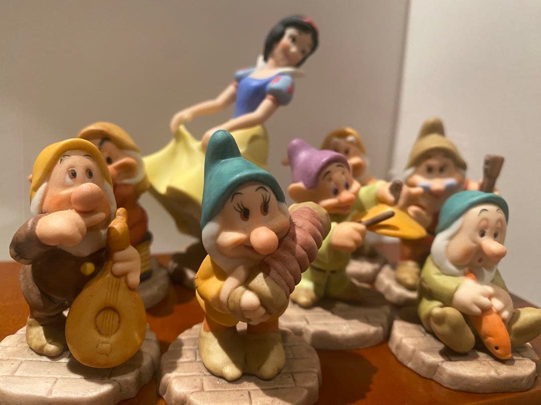 ディズニー陶器製 白雪姫と7人の小人 箱庭フィギュアセット 加藤工芸