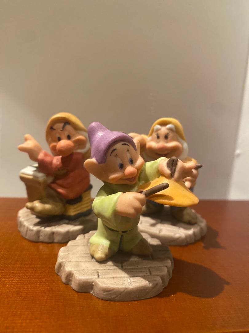 ディズニー陶器製 白雪姫と7人の小人 箱庭フィギュアセット 加藤工芸