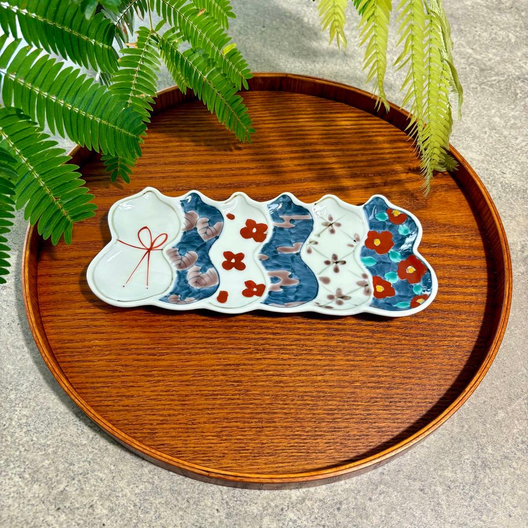 六瓢箪　7枚　六瓢箪皿　長皿　平皿　有田焼　徳七窯　手描き　作家　ひょうたん