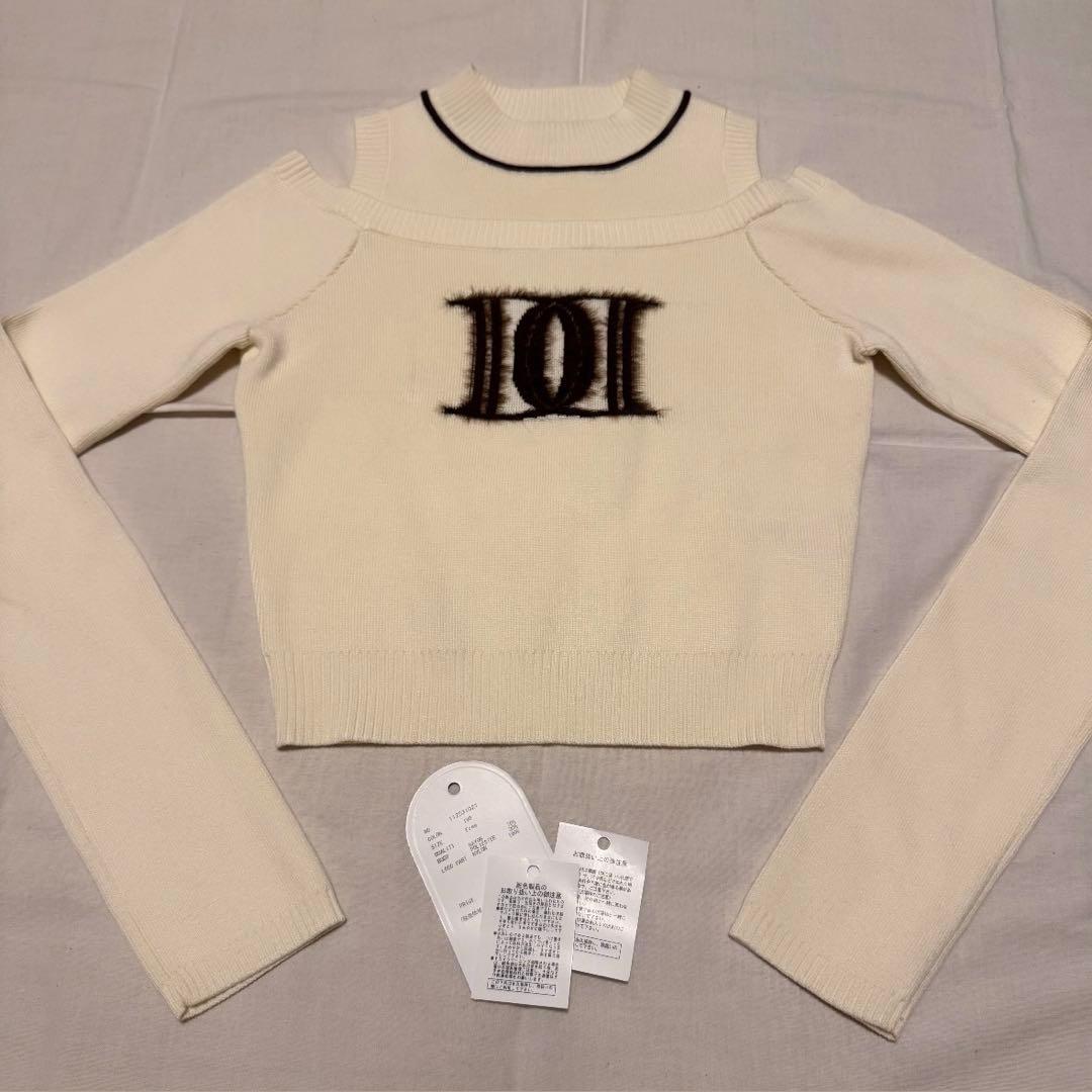Darich レイヤードライクロゴニットトップス　アイボリー