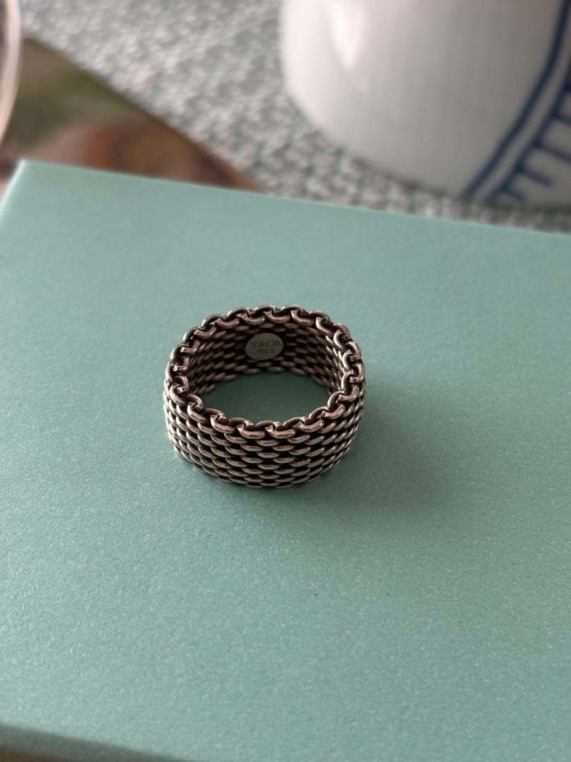 TIFFANY ティファニー サマセットメッシュリング☆ 14〜15号サイズ