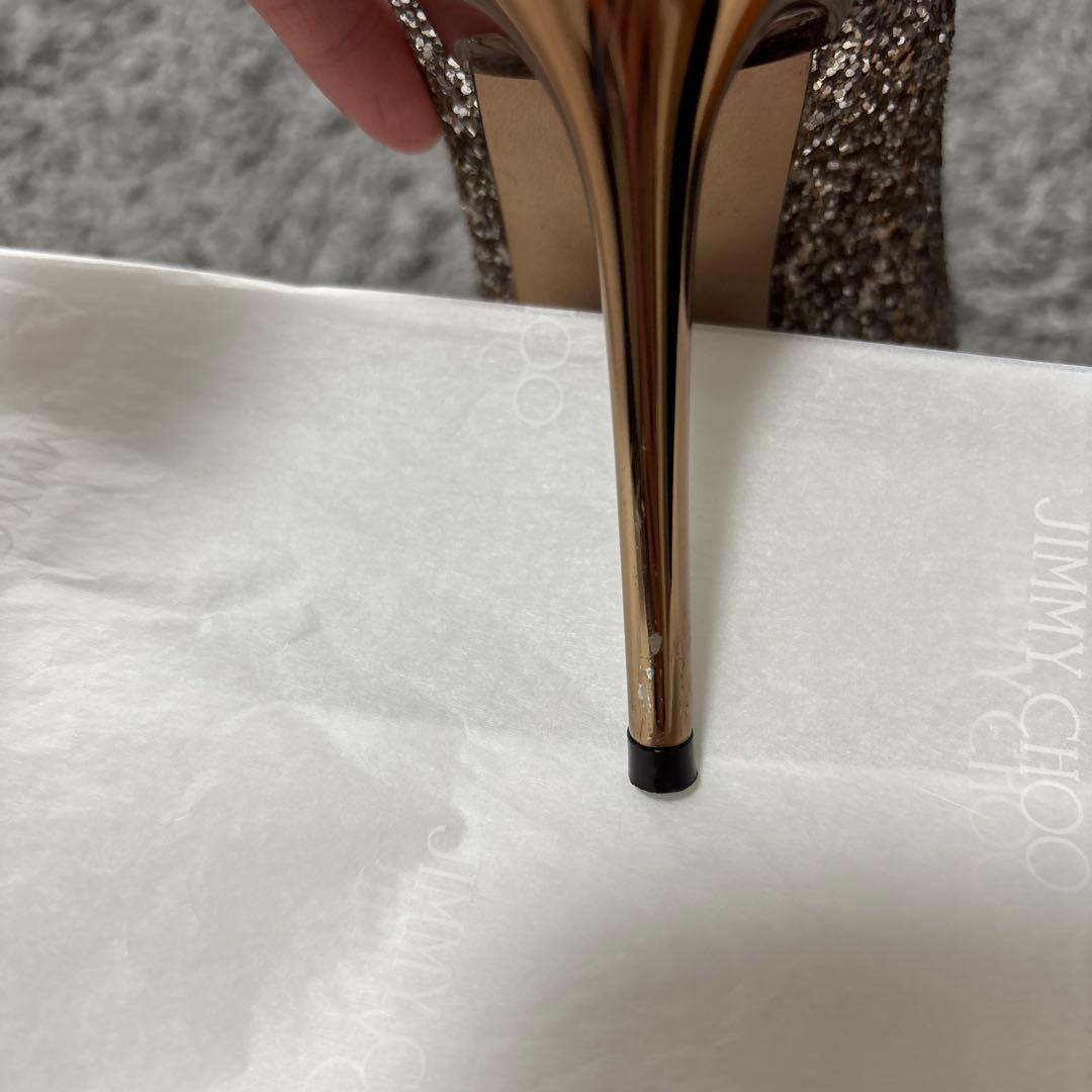 JIMMY CHOO ゴールド グリッターハイヒール　結婚式
