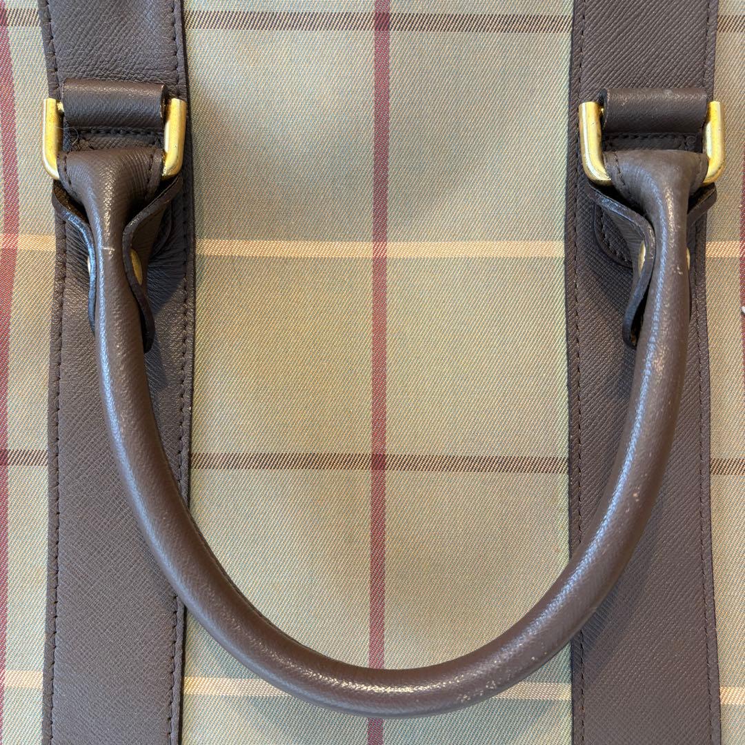 希少　Burberrys バーバリー ボストンバッグ　タグ鍵付　チェック　玉虫色
