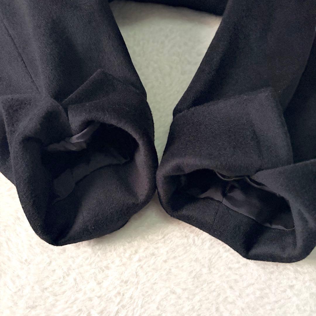 6273 美品✨ 23区 46サイズ カシミヤビーバー スタンドカラーコート 黒