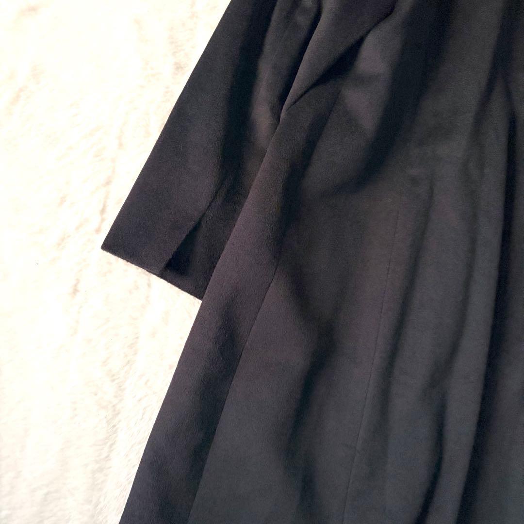 6273 美品✨ 23区 46サイズ カシミヤビーバー スタンドカラーコート 黒
