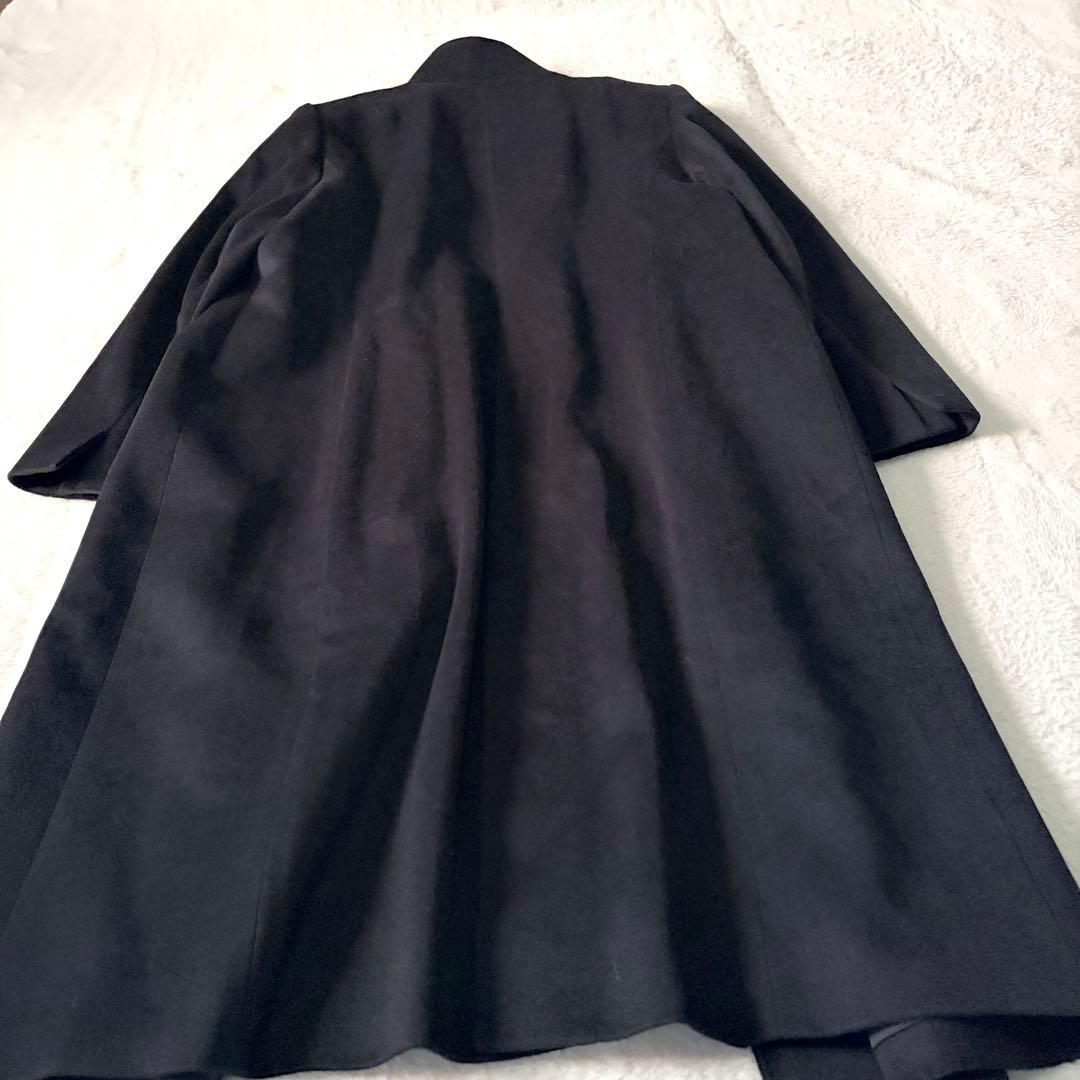 6273 美品✨ 23区 46サイズ カシミヤビーバー スタンドカラーコート 黒