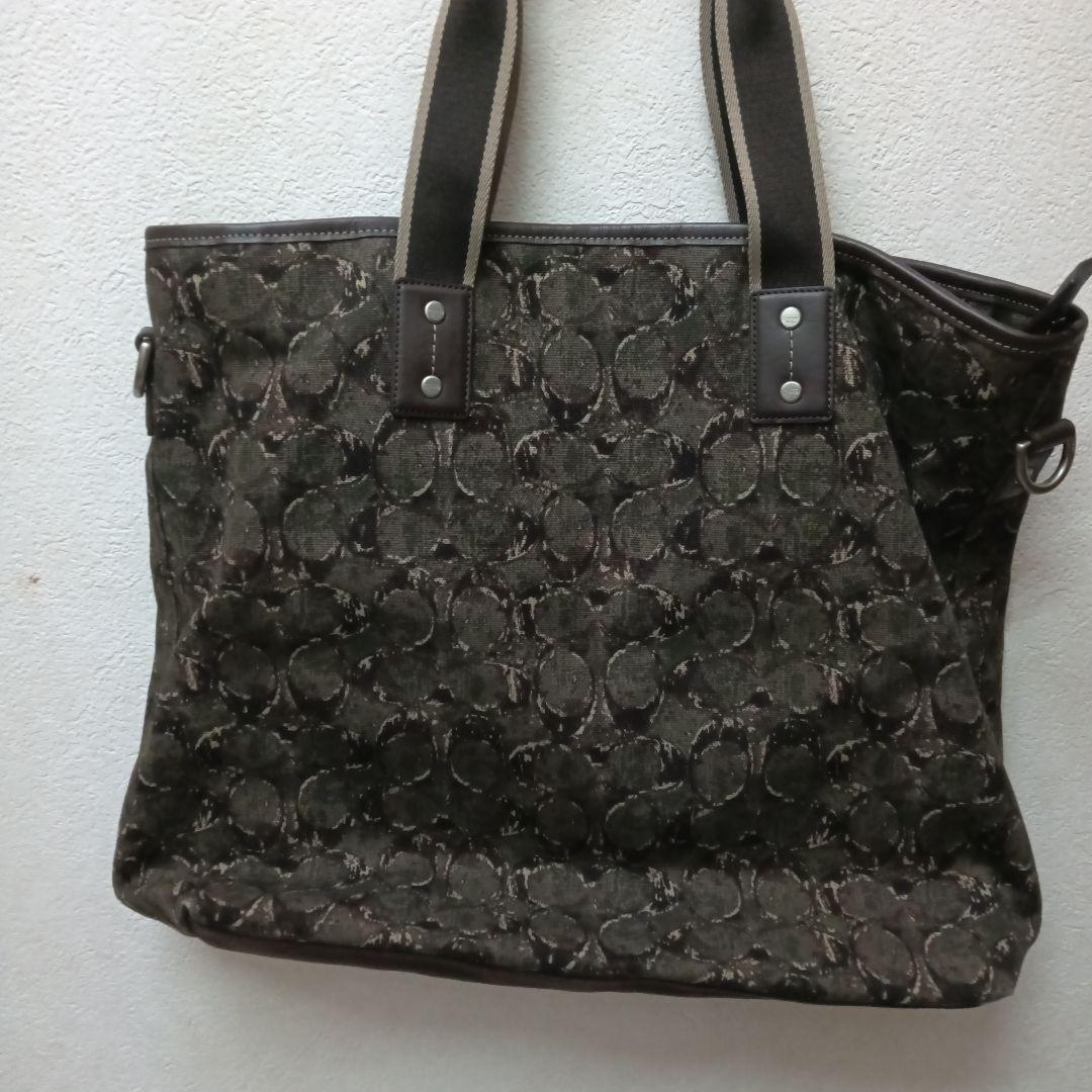 COACH ロゴプリント キャンバス　トートバッグ 　カモフラ　迷彩　希少