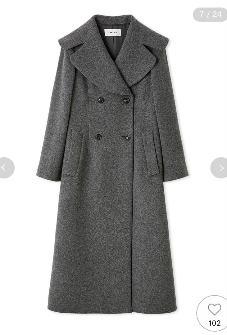 フレイアイディー ビッグカラーウールコート