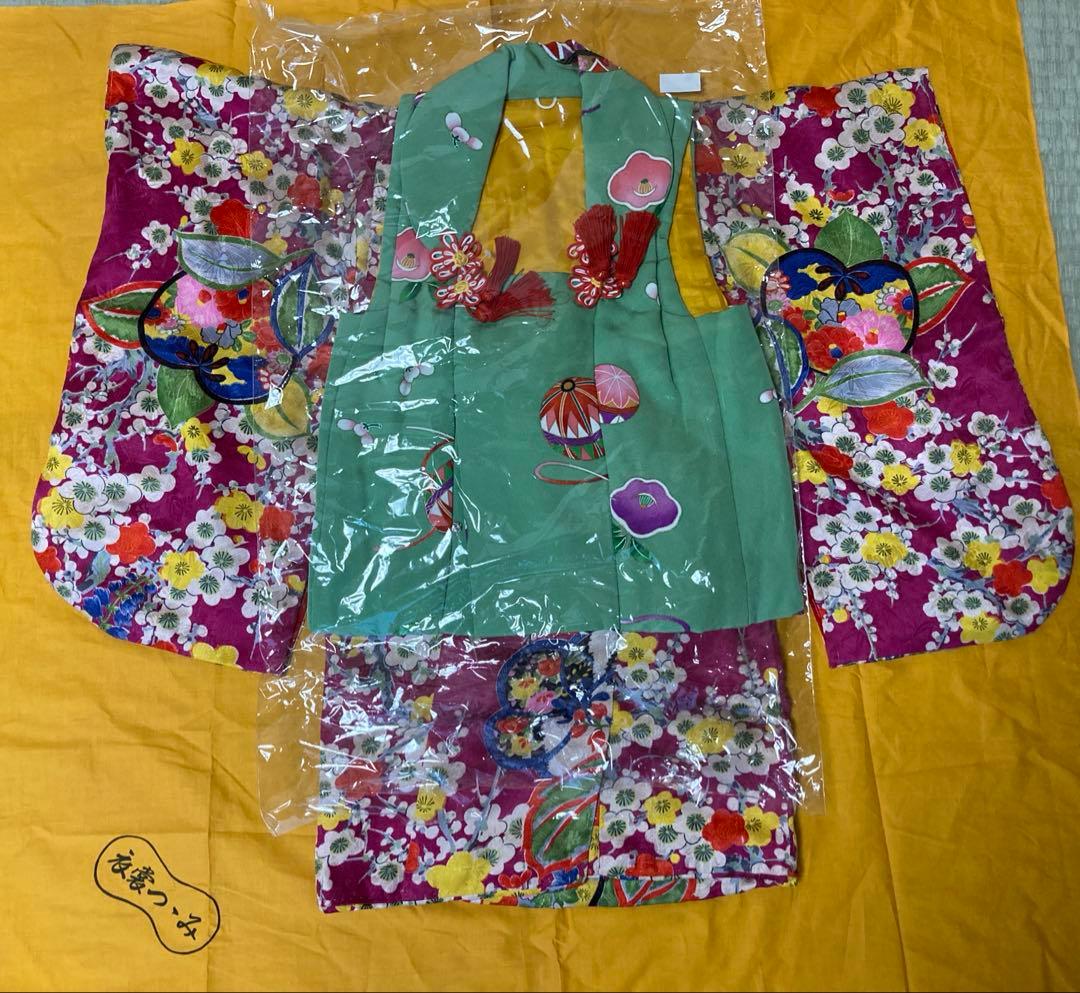 最終値下げ　アンティーク着物セット　七五三　被布　3歳