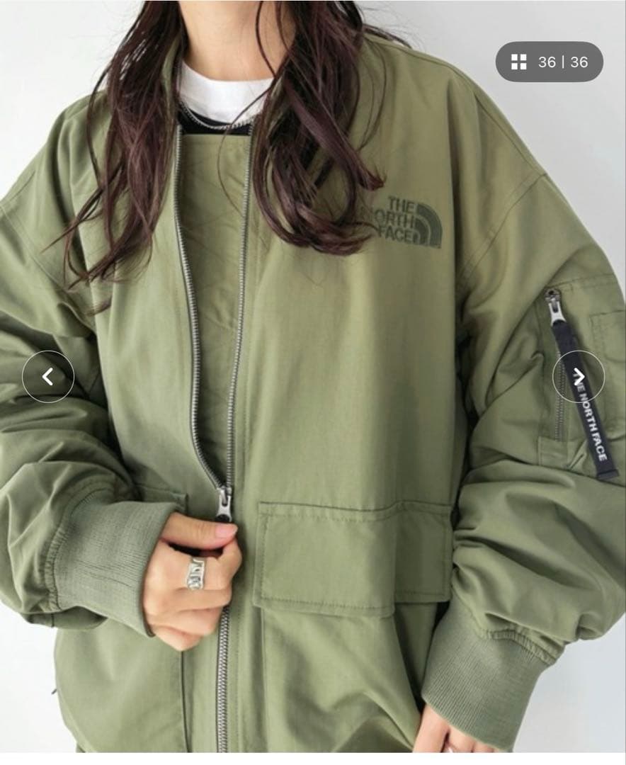 【新春セール】ノースフェイス MA-1ジャケット オリーブ