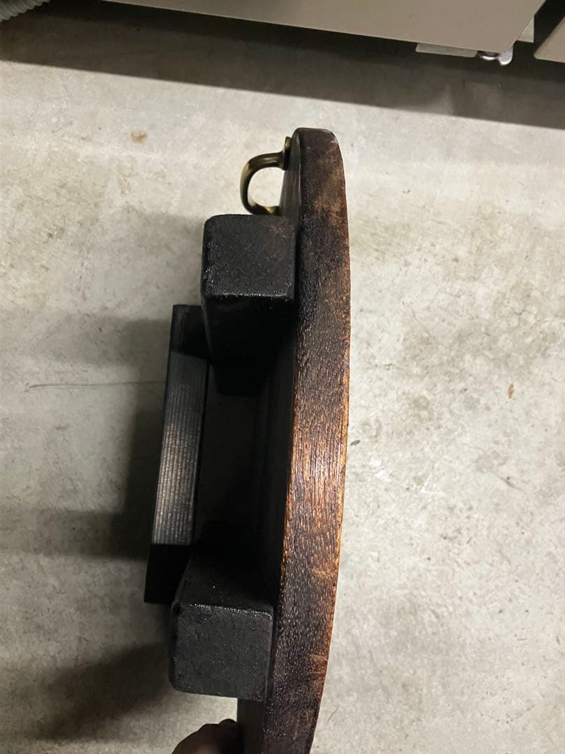 木製看板　飲食店　（本日完売）　レトロ風　鍋蓋アレンジ　手彫り、かまぼこ彫り