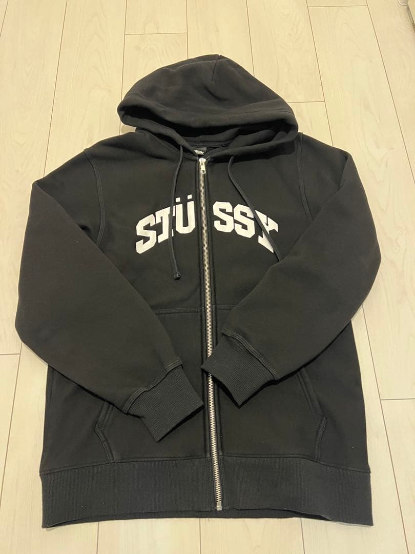 STUSSY BLOCK SPORT ジップパーカー ブラック