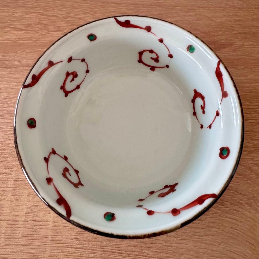 〈未使用木箱付〉廣永窯 赤絵多幸唐草小鉢 陶器 川喜田半泥子