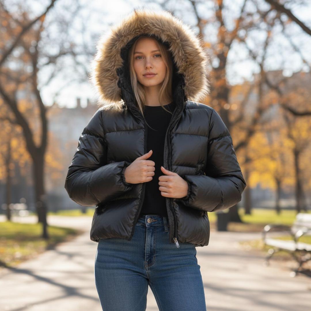 デュベティカ Adhara ダウンジャケット ブラック ラクーンファー Y2K