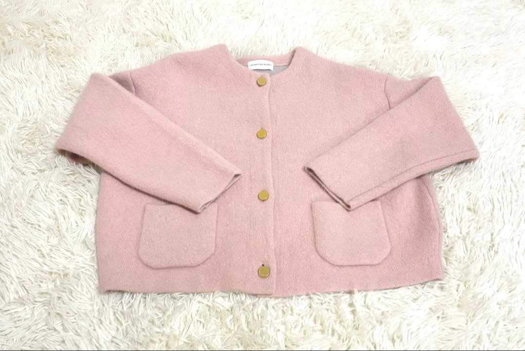ラブティックボンボン　ハイクオリティヘアリーウールニットジャケット　ピンク