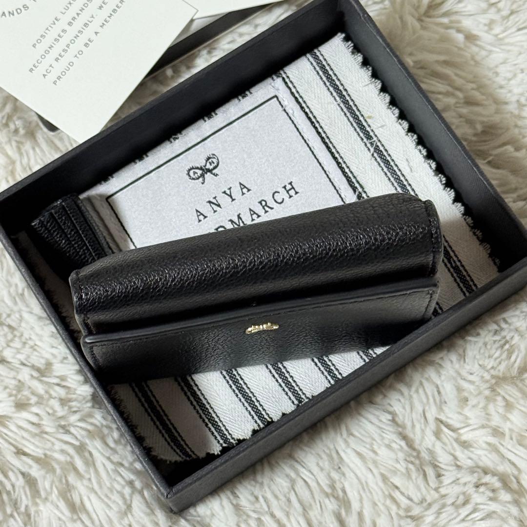 ⭐️新品未使用⭐️　アニヤハインドマーチ　アイズ　三つ折り財布　ブラック　レザー