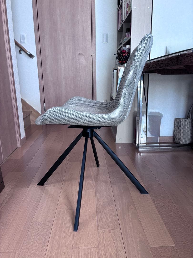 ★美品　座面回転式　チェア-ライトグレー