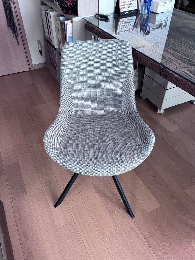 ★美品　座面回転式　チェア-ライトグレー