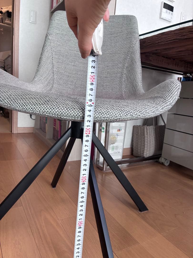 ★美品　座面回転式　チェア-ライトグレー