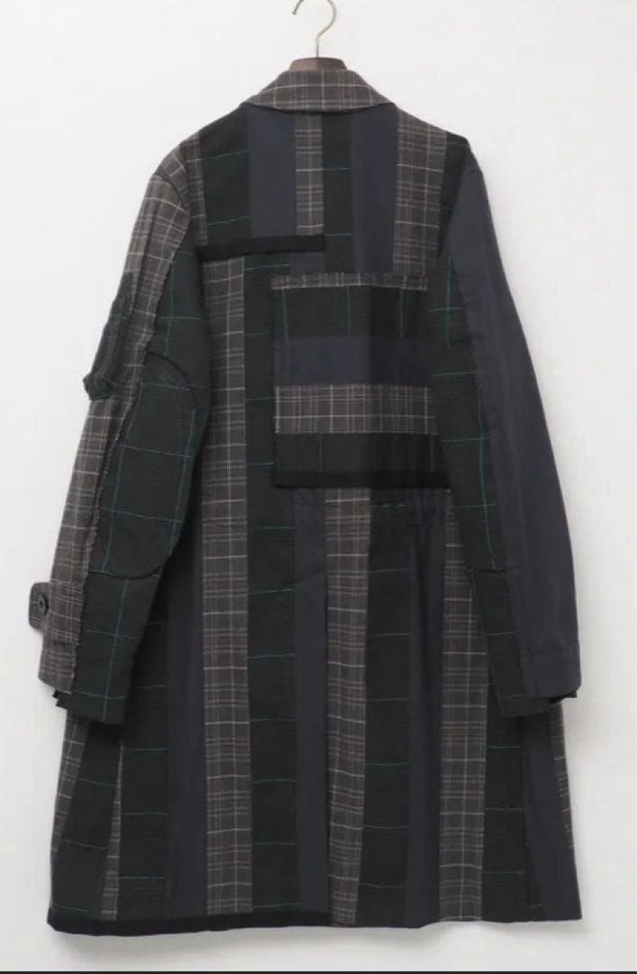 Sacai サカイ チェック パッチワーク オーバーコート アウター サイズ1
