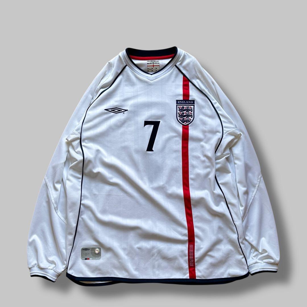 00s UMBRO イングランド代表 ゲームシャツ 長袖 ベッカム 7番