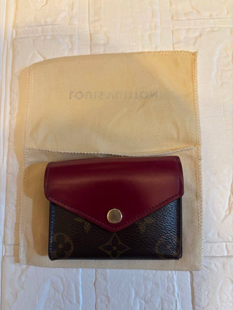 Louis Vuitton 三つ折り財布 ブラウン/レッド⭐️箱・布ケース付き⭐️