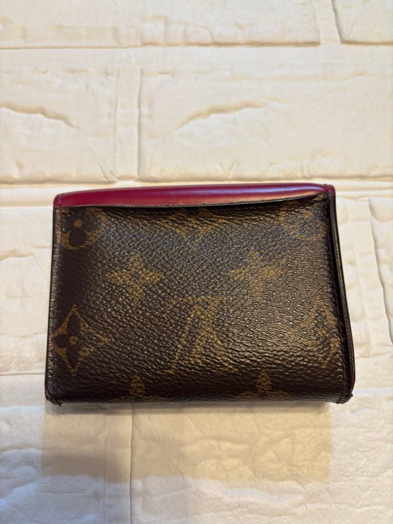 Louis Vuitton 三つ折り財布 ブラウン/レッド⭐️箱・布ケース付き⭐️