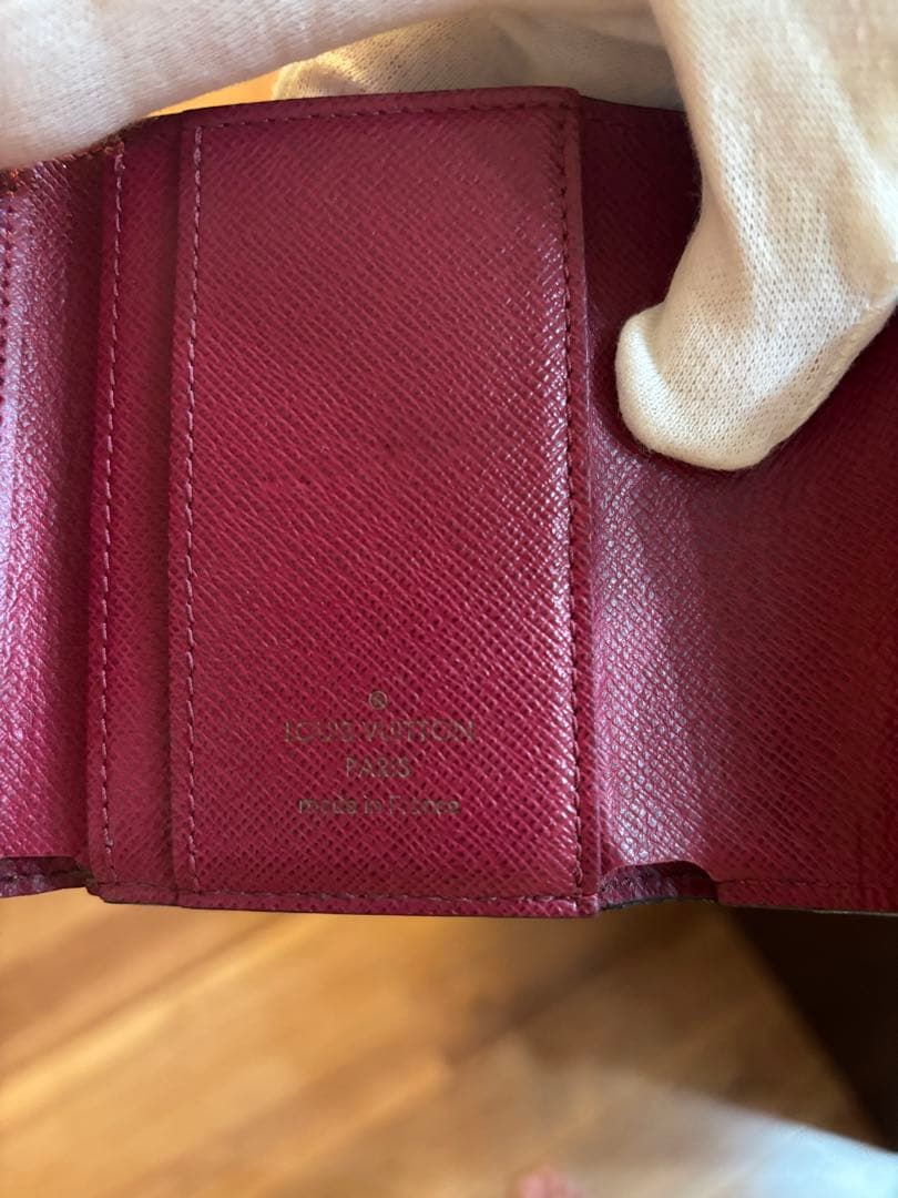 Louis Vuitton 三つ折り財布 ブラウン/レッド⭐️箱・布ケース付き⭐️
