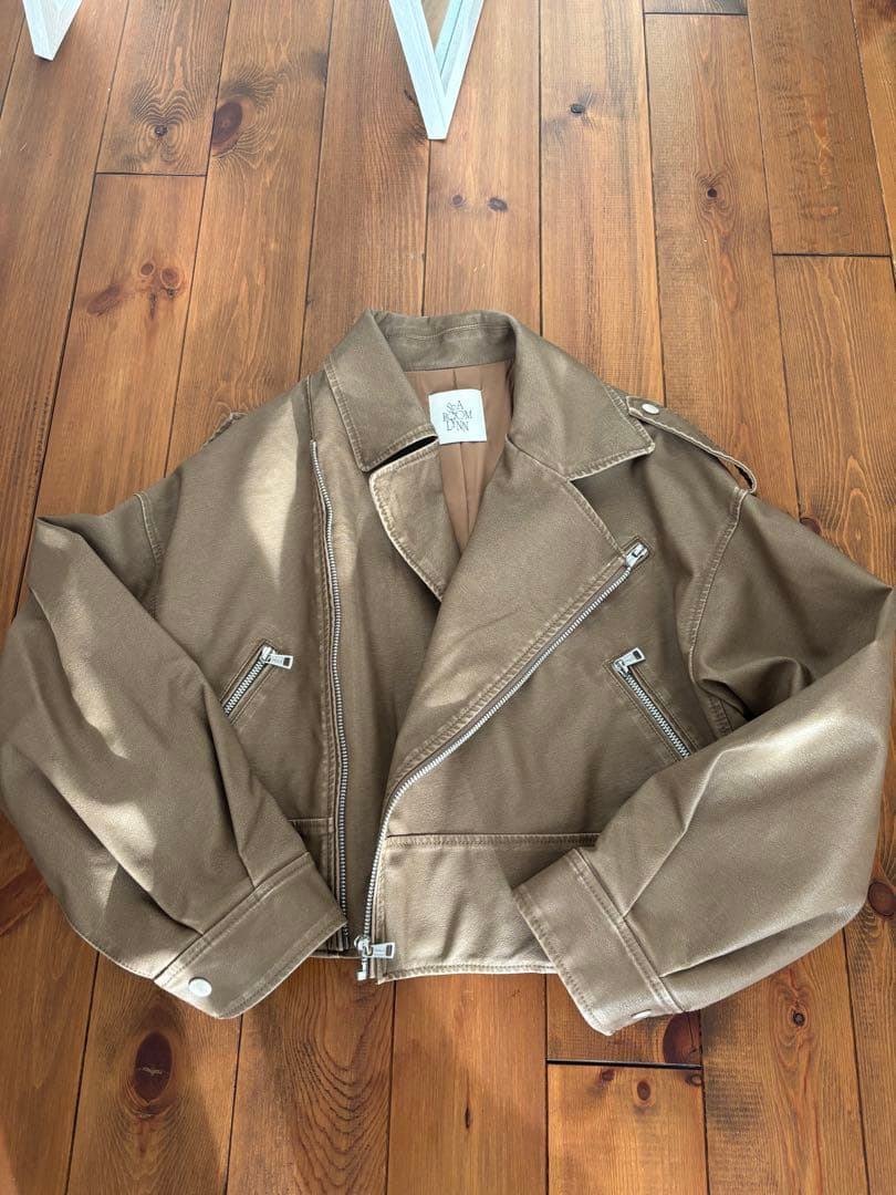 searoomlynn Vintage wash ECOレザーライダース