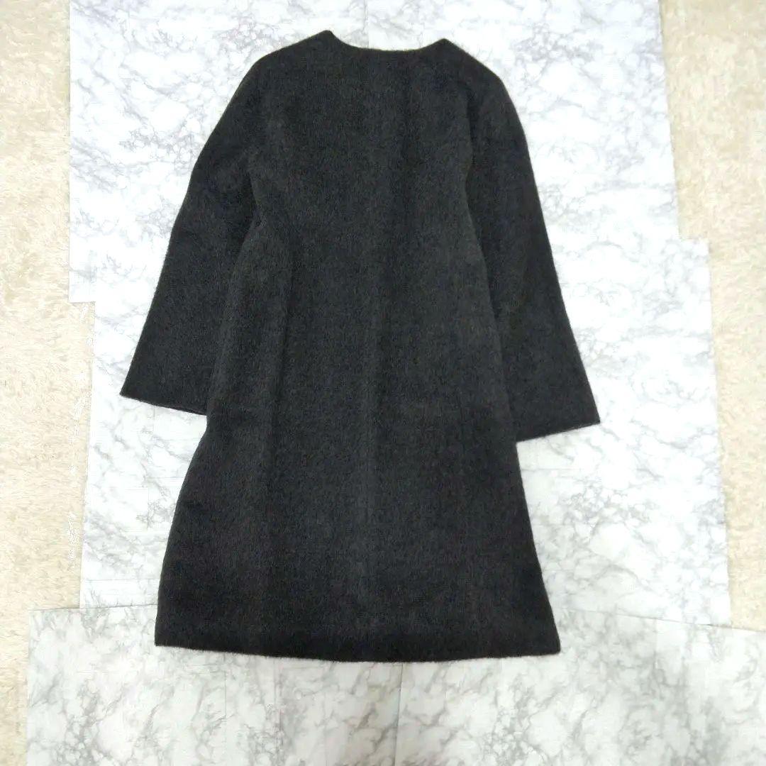 【美品】ELISA エリザ　アルパカ混 ノーカラーロングコート　③L　日本製