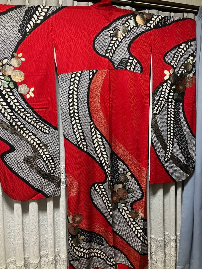 成人式　卒業式　正絹振袖、袋帯セット