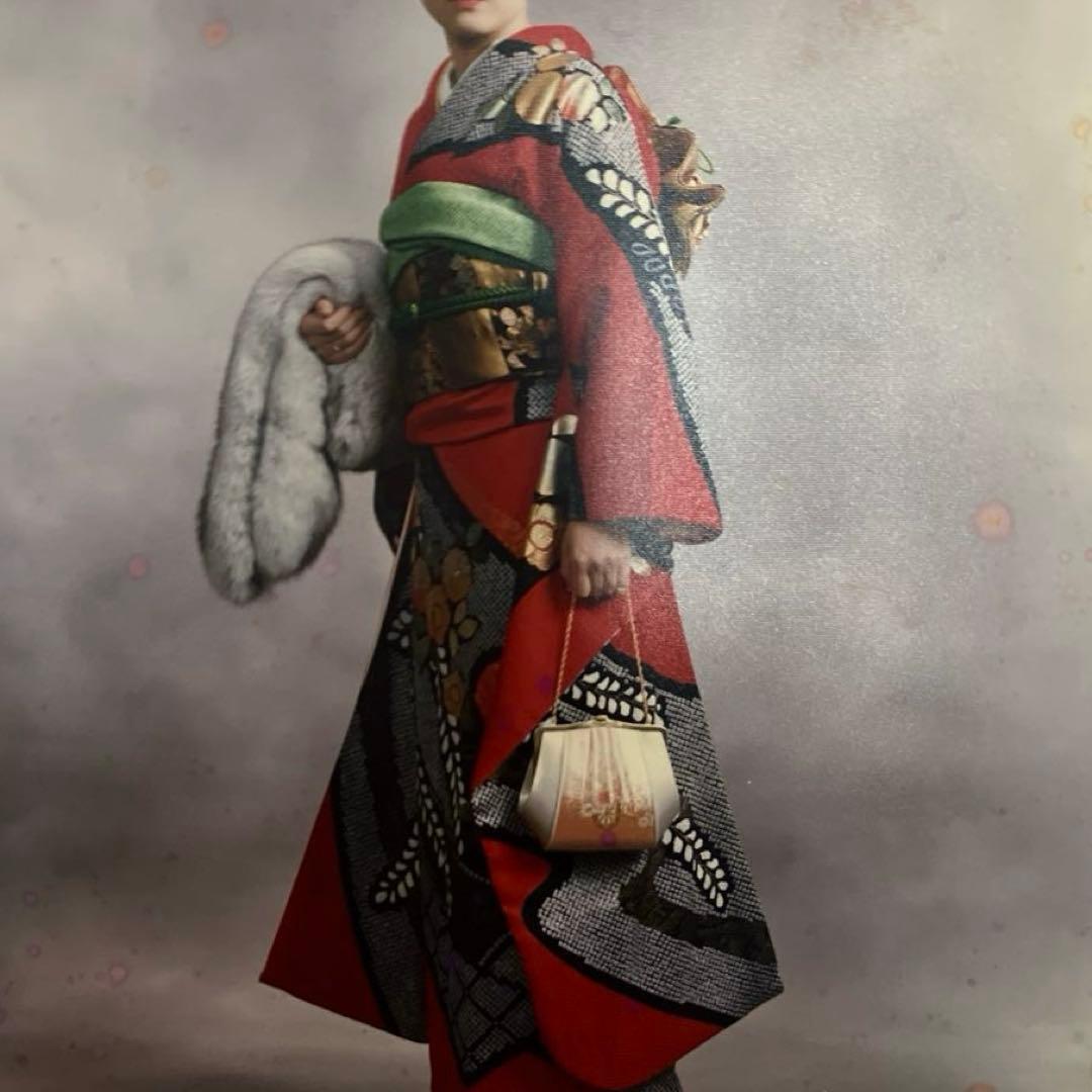 成人式　卒業式　正絹振袖、袋帯セット