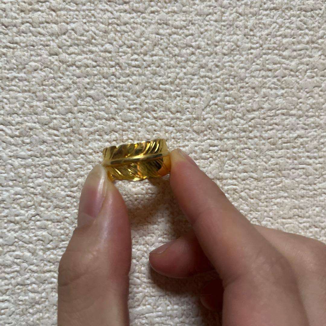 s925 ゴールド　フェザーリング