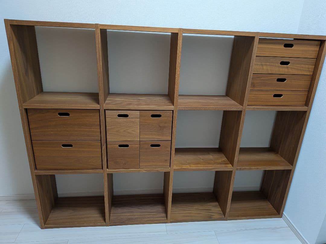 組立不要　無印良品スタッキングシェルフ3段×4列　引き出し3種付