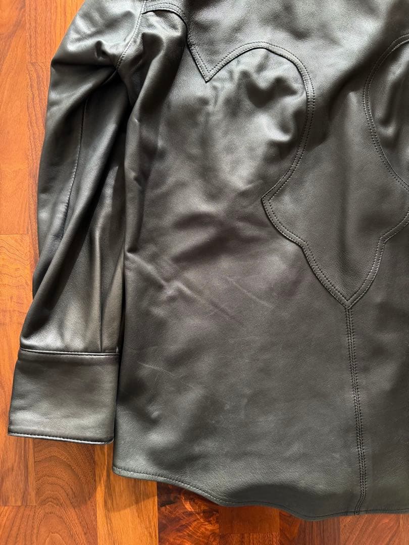 CHROME HEARTS クロムハーツ　ウェスタンレザーシャツ　ブラック