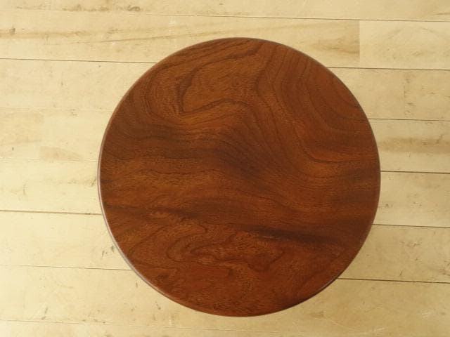北海道手作り家具　ケヤキ（欅）材　スツールＢ　座面一枚板