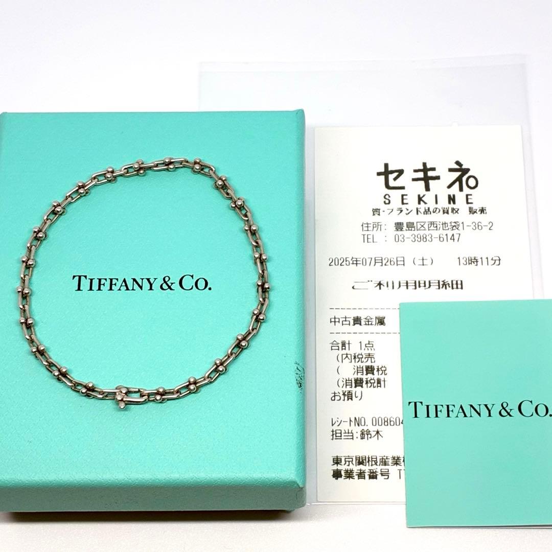 【美品】Tiffany ブレスレット マイクロ リンク ラージ Ag925